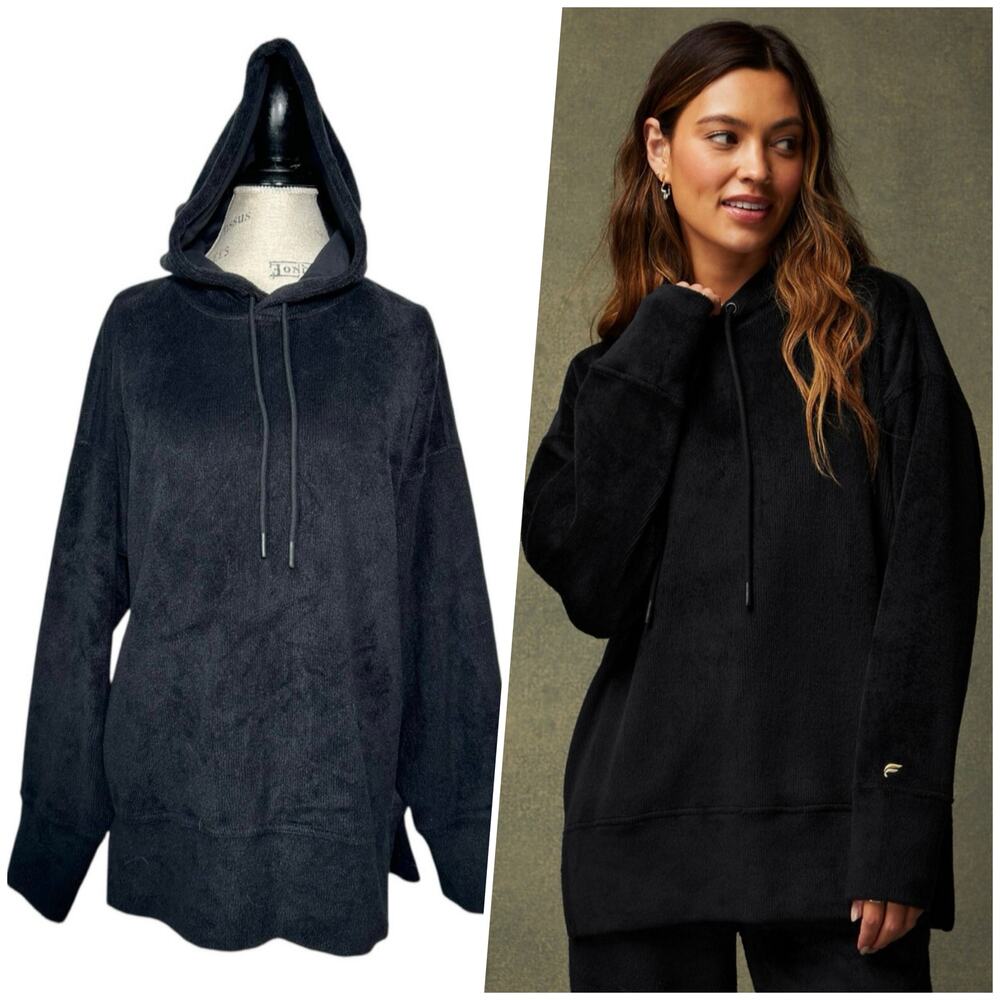 Fabletics | Women | Cozy Cord Black Athleisure Comfort Oversized Hoodie | Large